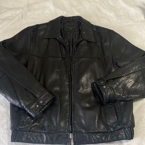 Black Genuine Leather Dockets Jacket